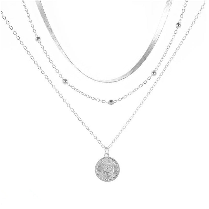 COLLIER MULTIRANG COULEUR ARGENTÉ