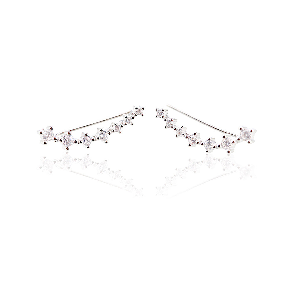 boucles d'oreilles contour lobe argentées