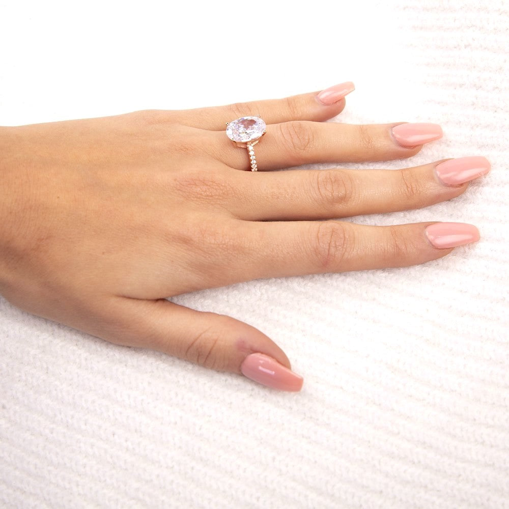 Bague rose gold portée