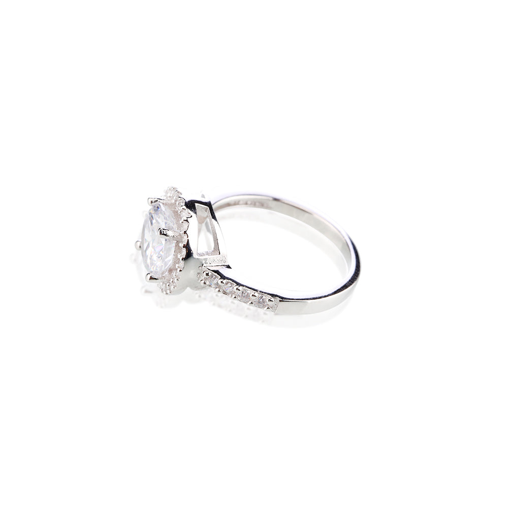 bague argent avec diamant