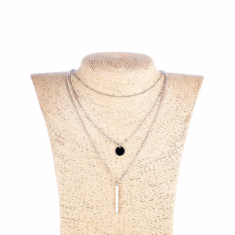 Collier multirang argent