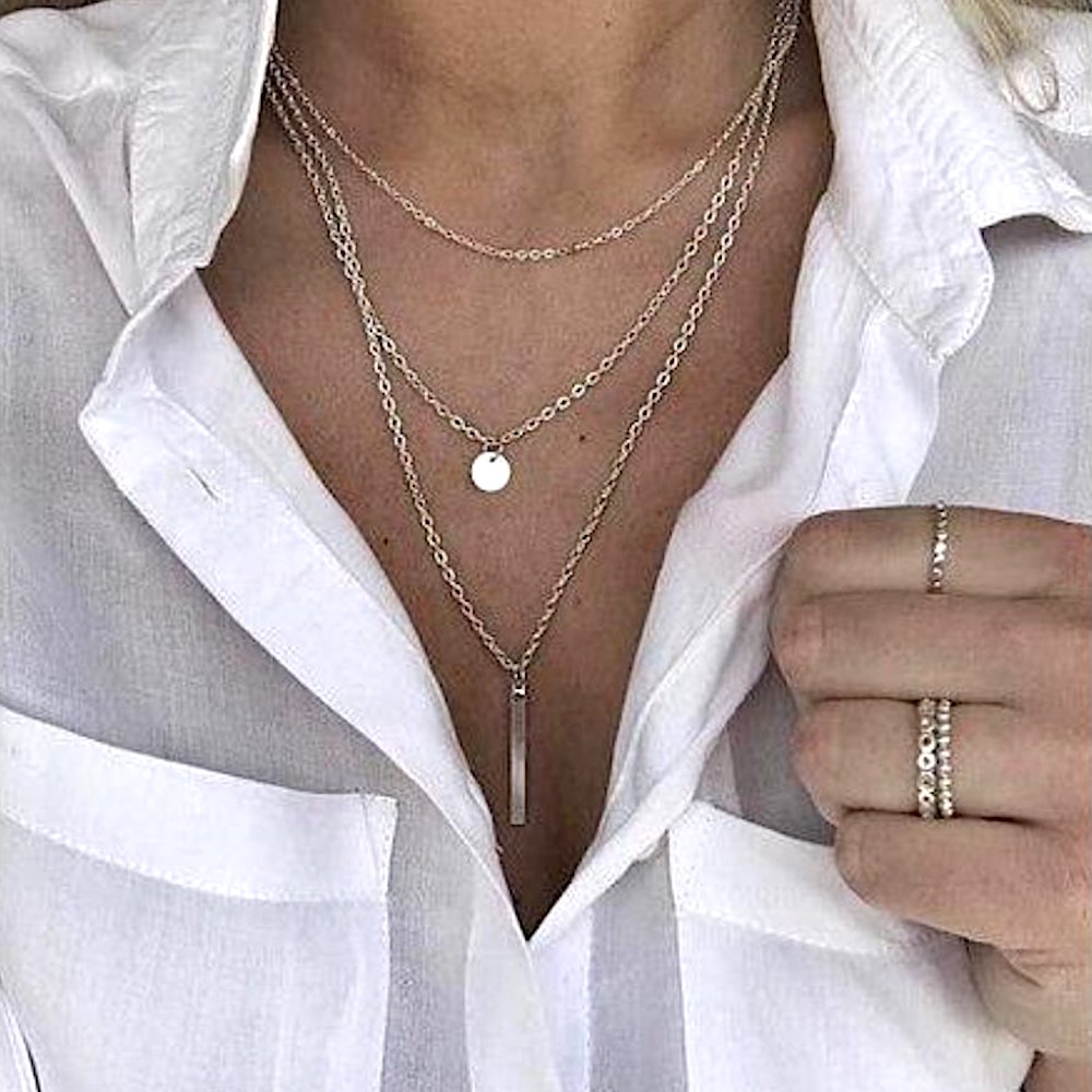 collier multirang argent