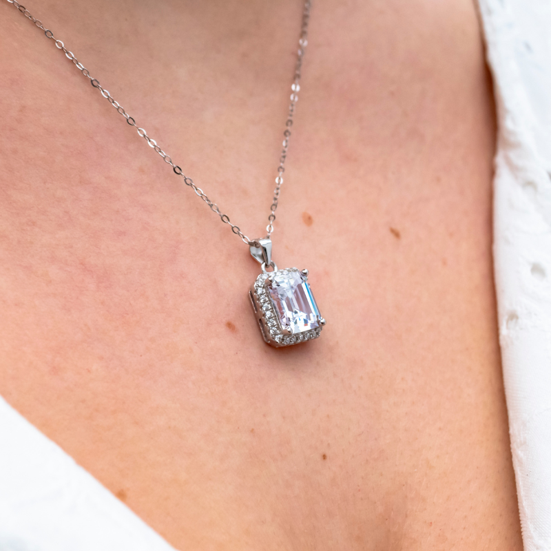 Collier Halo rectangulaire