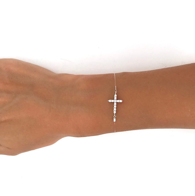 bracelet croix nylon