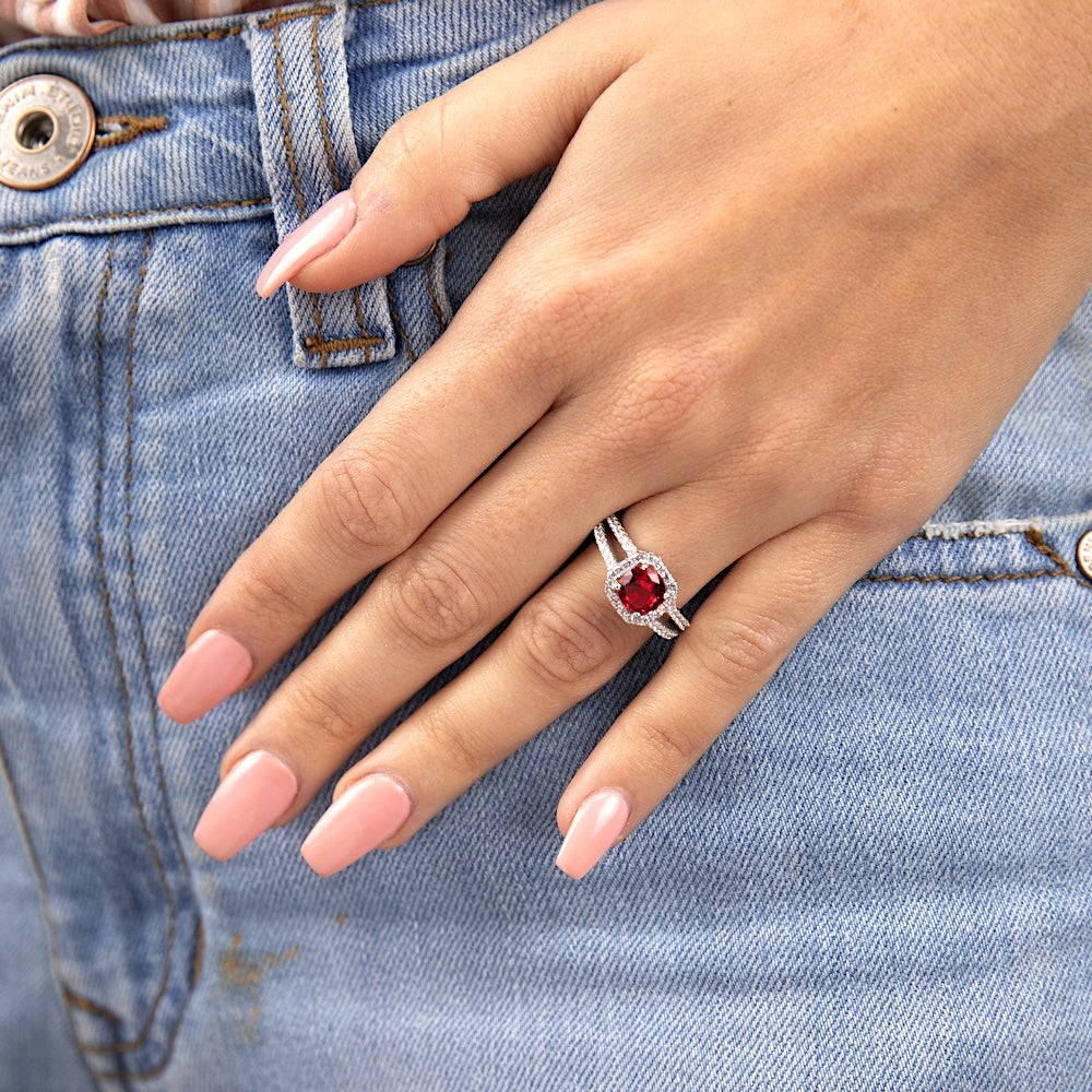 Angels Universe l Bague Argent l bague pierre rouge