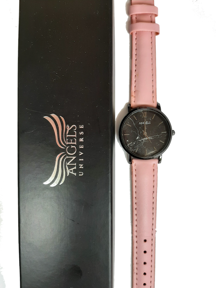 MONTRE ANGELS UNIVERSE MARBRÉ ROSE ÉCRAN NOIR