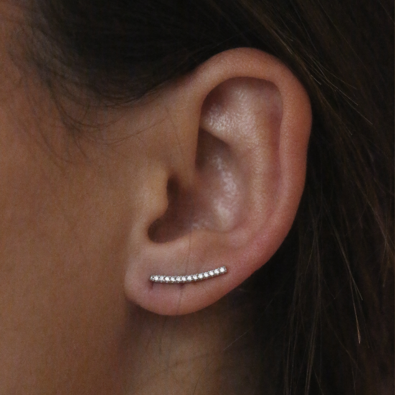Boucles d'oreilles barre et zirconium