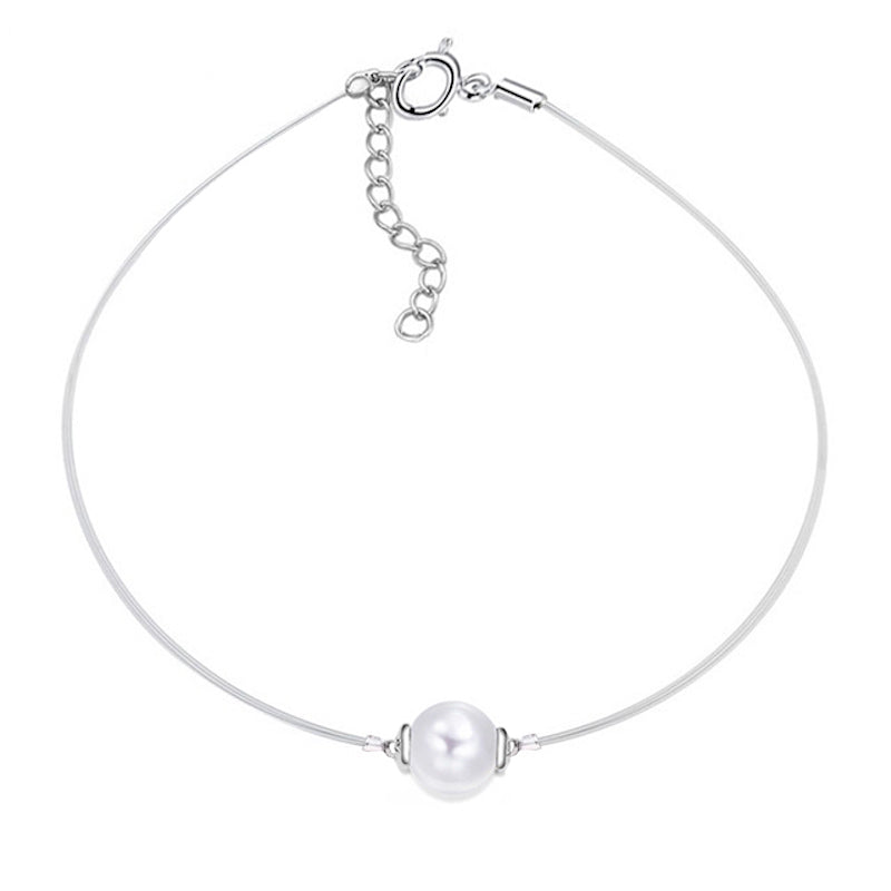 Bracelet fil transparent perle